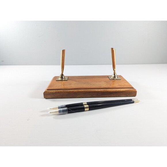 Vintage SHEAFFER wooden double ballpoint pen stand with 2 replacement - Picture 4 of 10